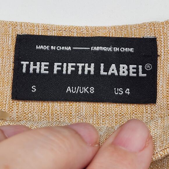 The Fifth Label Cream Tan Variegated Wide leg Cropped Slacks Women's Pants 4 - Picture 2 of 10